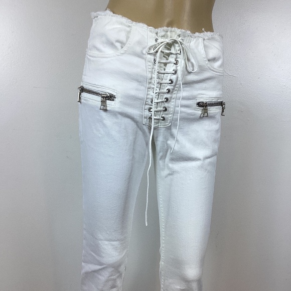 Unravel Project lace up White jeans 25 - Picture 2 of 8